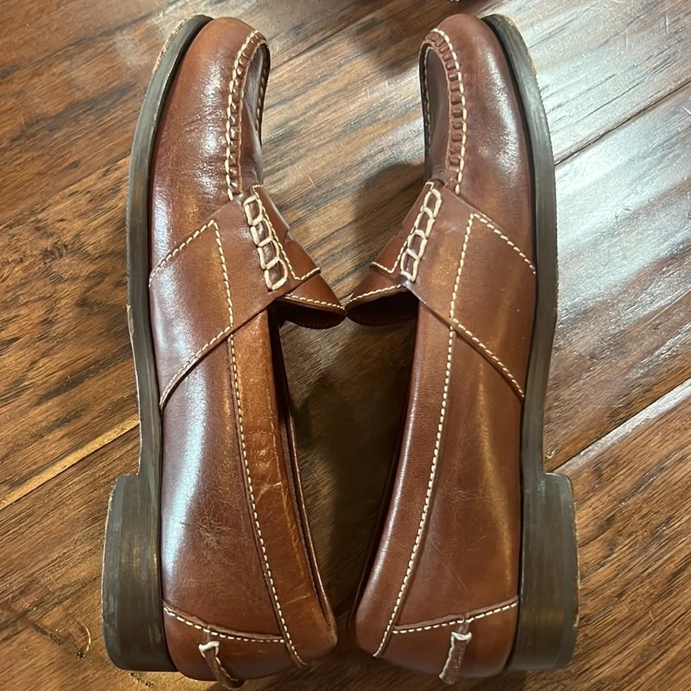 Cole Haan mens brown dress shoes 8.5 penny loafers slip-on 👞 business work shoe - Picture 7 of 14
